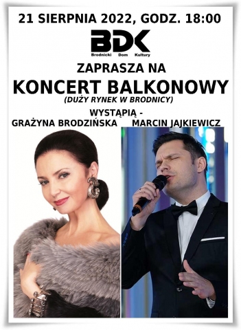 Galeria dla Koncert Balkonowy 2022: Grażyna Brodzińska, Marcin Jajkiewicz