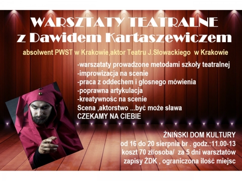 Galeria dla Warsztaty teatralne z Dawidem Kartaszewiczem